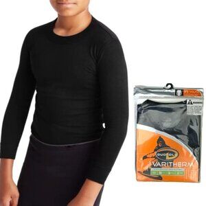 Duofold Varitherm Thermal Top Long Sleeve Crew Moisture Wicking Black Youth XS